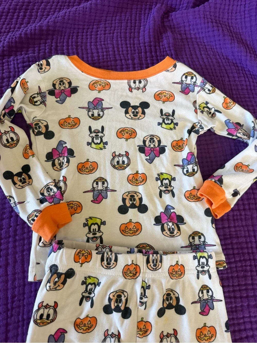 Disney White Orange Halloween Mickey & Friends Two-Piece